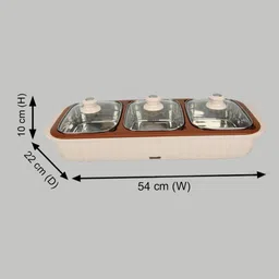 breeze Buffet Stainless Steel 3 Dish Food Warmer & Buffet Server Electric Cooking Heater image 5