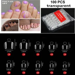 likeup Premium Luxury Toe Press On Nails, 100Pcs Unbreakable & as thin as Clear Nails Clear/Transparent image 1