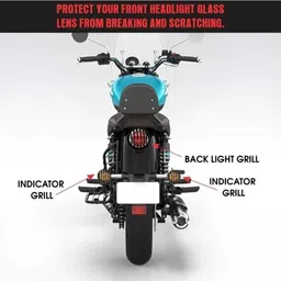 swift7 ROYAL ENFIELD METEOR GRILL SET BLACK ALUMINIUM MATERIAL MADE IN INDIA Bike Headlight Grill image 2