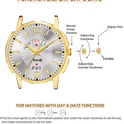 swi55un Premium Water Resistant Scratch Resistant Quartz Branded Hands Two Tone Watch Analog Watch - For Men Original Two Tone Chain Golden Plated Day & Date Functioning Mens Wrist Watch image 4