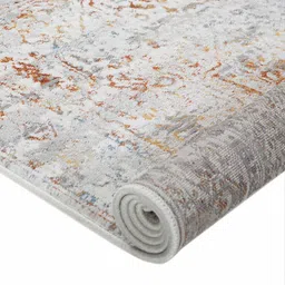 sapana carpet-mats Cream & Grey Abstract Polyester 6 x 9 Feet Machine Made Carpet image 5