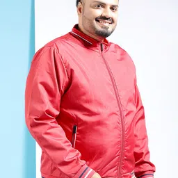 hardsoda by the indian garage co HARDSODA Plus Size Stand Collar Lightweight Bomber Jacket image 4