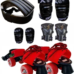 jaspo Fighter Senior Skates Combo (Skates+Knee, Elbow, Wrist, Head Guard) For 6-14 yrs Skating Kit-picture-25