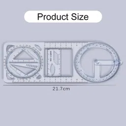daizen's 360° Multi Angle Ruler Multifunctional Geometric Ruler, Drawing Stencil, Maths Ruler image 4