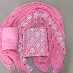 fusionvalley Unstitched Georgette Salwar Suit Material Embroidered image 2