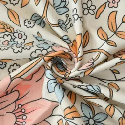 decent home Cotton Queen Fitted (Elastic) 240 TC Floral Bedsheet image 3