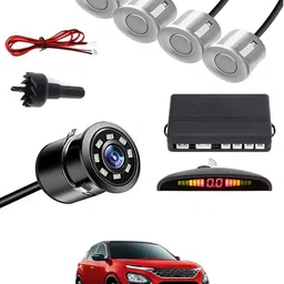 maties Car Parking Sensors - Set of 4 with Reverse Parking Camera (Silver)-133 Reversing Electromagnetic Parking Sensors With Camera-133 Parking Sensor-picture-11
