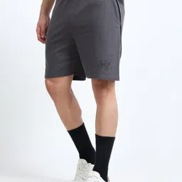 q-cut Self Design Men Grey Casual Shorts image 3