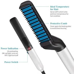 KEDARI Prettyclicks Electric Straightener For Men & Women with 5 Temperature Control PTC Technology Electric Straightener For Men & with 5 Temperature Control Hair Straightener Brush-picture-18