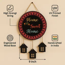 divinecrafted Home Sweet Home Wall Hanging Art | Handcrafted Decorative Home Office Decor image 4