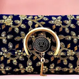 jivon Blue Women Sling Bag VELVET SLING BAG-picture-20