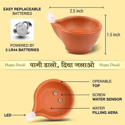 spstar Round Diya Plastic (Pack of 12) Table Diya Set image 3