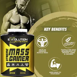 evolution Nutrition Xtreme Mass Gainer Calories 1340 (6.6+6.6+6.6+6.6Lbs ChocoVanilla-2) Weight Gainers/Mass Gainers image 3