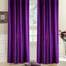 panipat textile hub 213.5 cm (7 ft) Door Polyester Curtain (Pack Of 2)-picture-34