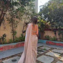 vrajtex fab Solid/Plain Bollywood Satin Saree image 4