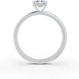 forever jewels 2Ct Emerald Cut Moissanite Women 4 Prong Solitaire Ring 14K White Gold Plated Sterling Silver Moissanite Gold Plated Ring image 2