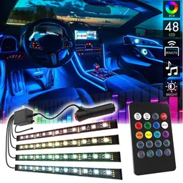 brpearl Atmosphere Lights Car LED Strip Lights 4 pcs 48 LED Multicolor HNA1121 Car Fancy Lights image 1