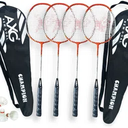 axg new goal Isometric Champion Tenacious Wide Body with Feather Shuttles & Cover Badminton Kit-picture-18