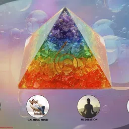 vastu vardan Vastu Seven Chakra Crystal Pyramid (2 INCH)/ Crystal Pyramid Showpiece Decorative Showpiece - 2 cm image 5