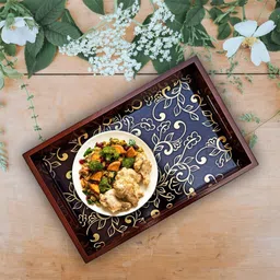 angira handicarft Wooden Serving Tray/Decorative/Multipurpose AHS-WOODENTRAY007_1310 Tray image 4