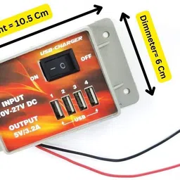 erhindia (1 Pc) 12v-24v 4 USB Mobile Phone Charger Power Adapter 2 A Bike Mobile Charger image 2