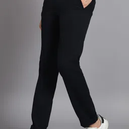 parx Men Tapered Dark Blue Cotton Blend Trousers image 3