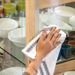 fezora Striped multi purpose cleaning cloth Dry Microfiber Cleaning Cloth image 5