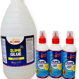 yucky science Kit. Make 100+ Slimes- Pack of 1 Bottle Slime & Craft Clear Glue (2 Liters) + 3 Bottles Slime Activator Liquid Plus Clear (200 ml Each)-picture-18
