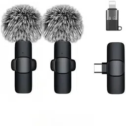 bass bling Wireless Lavalier Microphone Set, Dual Mic Kit with Furry Windscreens Microphone-picture-18