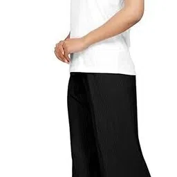 khdijh creation Women Regular Fit, Comfort Fit Black Cotton Blend Trousers image 5