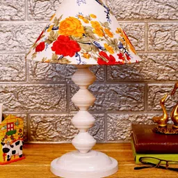 Multicolour Shade Table Lamp With Metal Base By Foziq image 2