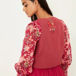 Ancestry Floral Embroidered Lightweight Crop Tailored Jacket image 4