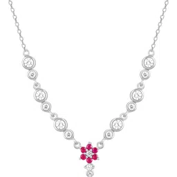 giva Sterling Silver Regal Blossom Necklace for Women and Girls Zircon Rhodium Plated Sterling Silver Necklace image 4