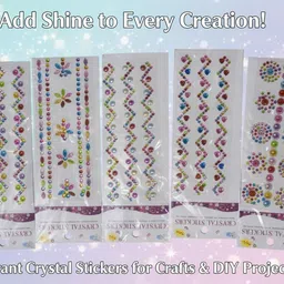 awals creations 1 cm Vibrant Crystal Craft Sticker Set Glow in the Dark Sticker image 2
