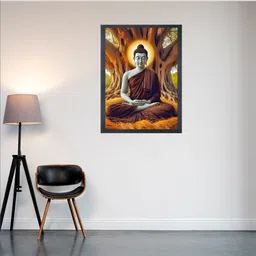 shree shyam Gautam buddha Photo Frame For Wall Mounted Painting (10*14 Inch) Digital Reprint 14 inch x 10 inch Painting image 3