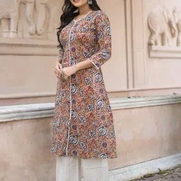 vivika Women Printed Pure Cotton A-line Kurta-picture-14