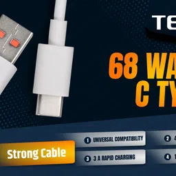 Tecno Type C 1 m 68 Watt Cable Model no. C060-A image 1