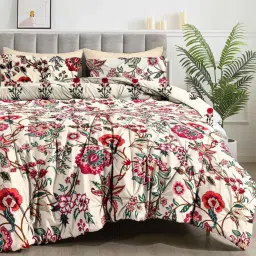 the white moss Hannah Pleat Pinch luxurious AC King Comforter with 2 Pillow Cover image 1