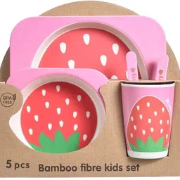 indusbay 5Pcs/Set Bamboo Dinnerware Set for kids - Bamboo FIbre-picture-31