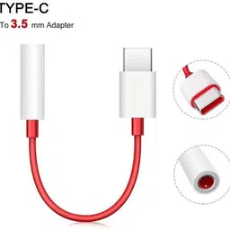 NEWSHAHV Red Type-C to 3.5mm Audio Jack Adapter Cable | 0.12m Length| Red Phone Converter image 2
