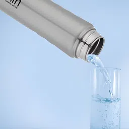 Dubblin Ice cube Grey & Silver Toned Stainless Steel BPA Free Water Bottle 1L image 2