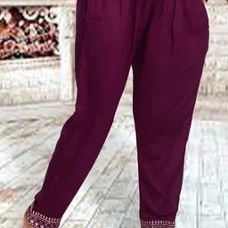 bilori Women's Rose Gold Zari with Sequins Embroidered Kurta, Trouser/Pant & Dupatta Set image 5