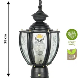 volt light L03 Mini MAT Black Curve Glass Clear/Frosted Flower Design Gate Light for (Home/Hotel/Garden/Lawn/Balcony/Corridor,Boundary Wall,Garden) B22 Pack... Gate Light Outdoor Lamp image 4