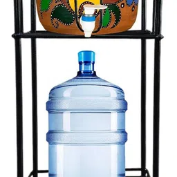 a to z hub Matka Kitchen Rack Multi-Purpose Matka Stand with Cup & Dish Rack, Space-Saving Kitchen Organizer Iron-picture-29