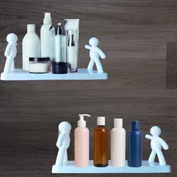 stylieday Wall Mounted Bathroom & Kitchen Organizer | Self Adhesive No-Drill Plastic Rack Bathtub Caddy image 1