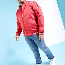 hardsoda by the indian garage co HARDSODA Plus Size Stand Collar Lightweight Bomber Jacket image 3