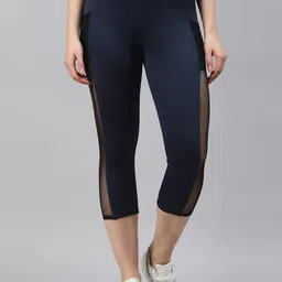 blinkin Solid Women Dark Blue Tights image 1