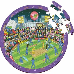 webby Cricket Premier League Wooden Jigsaw Round Puzzle, 60 Pcs-picture-18