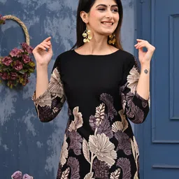 bhagyesh fashion Women Viscose Rayon Kurta Pant Set image 5