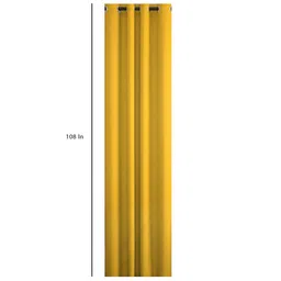soumya Yellow Cotton Solid 9ft Light Filtering Eyelet 1 Pc Door Curtain image 4